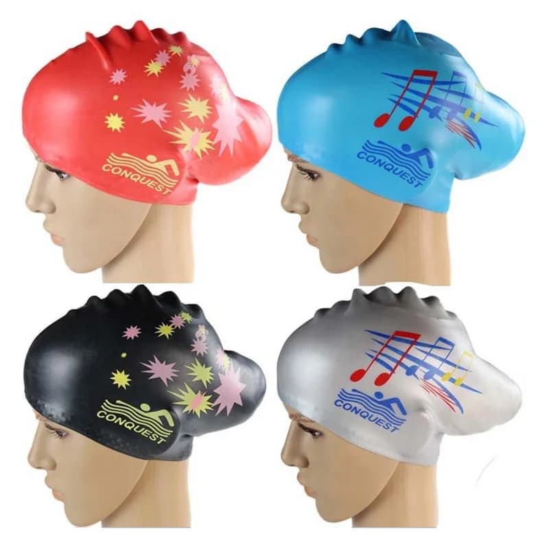 Silicone Super Large Long Hair Girls Large Size Waterproof Swimming Hat For Lady Diving Equipment Ear Protection
