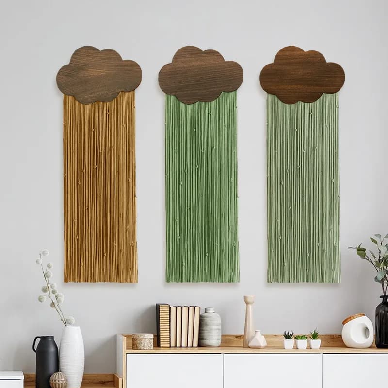 Cloud Bohemian Macrame Wall Hanging Long Tapestry Headboard Wall Art Handmade Woven Decor Ornament Wall Hanger