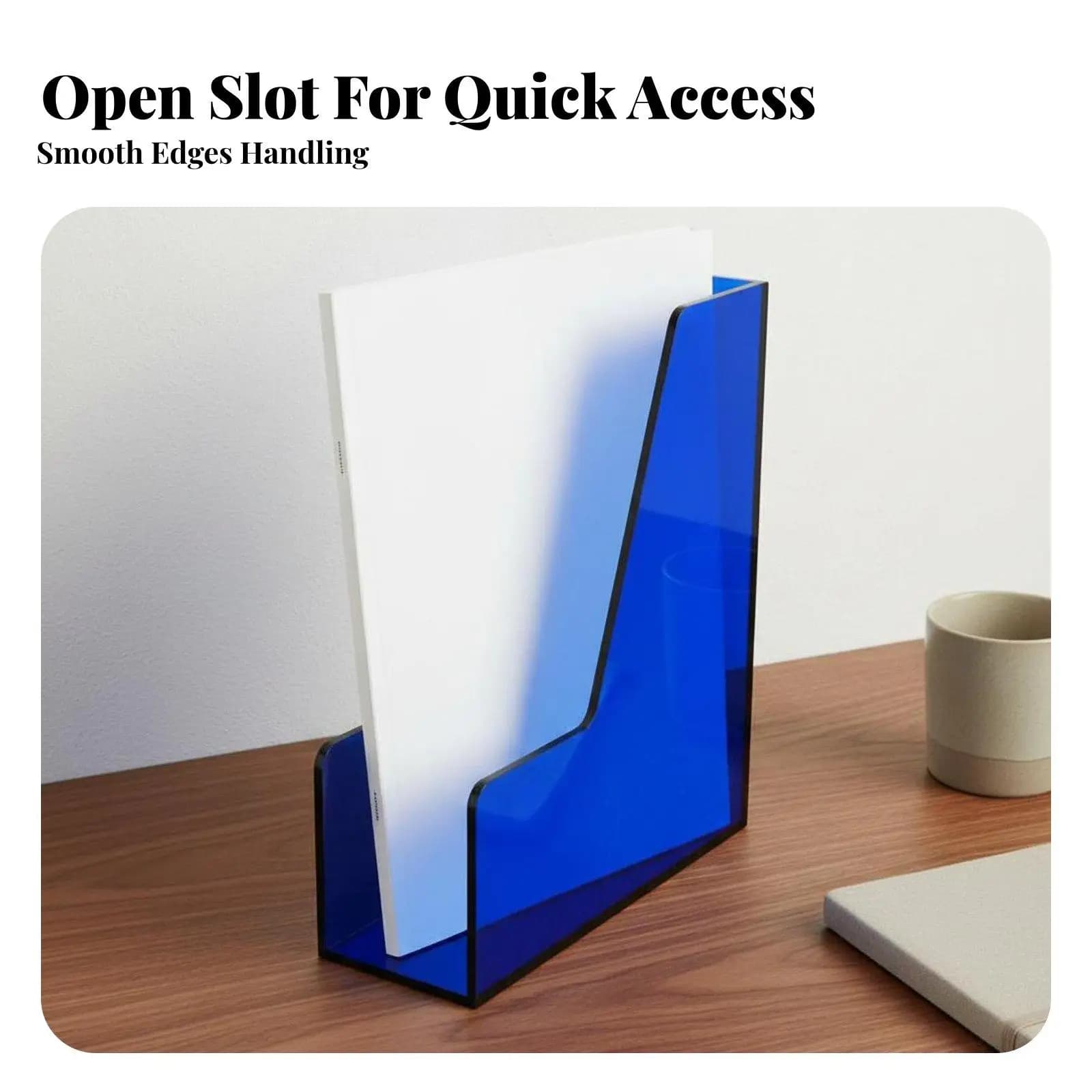 Acrylic File Holder Efficient Desk Paper Organizer Modular Document Folder Organizer for Home Office Workspace