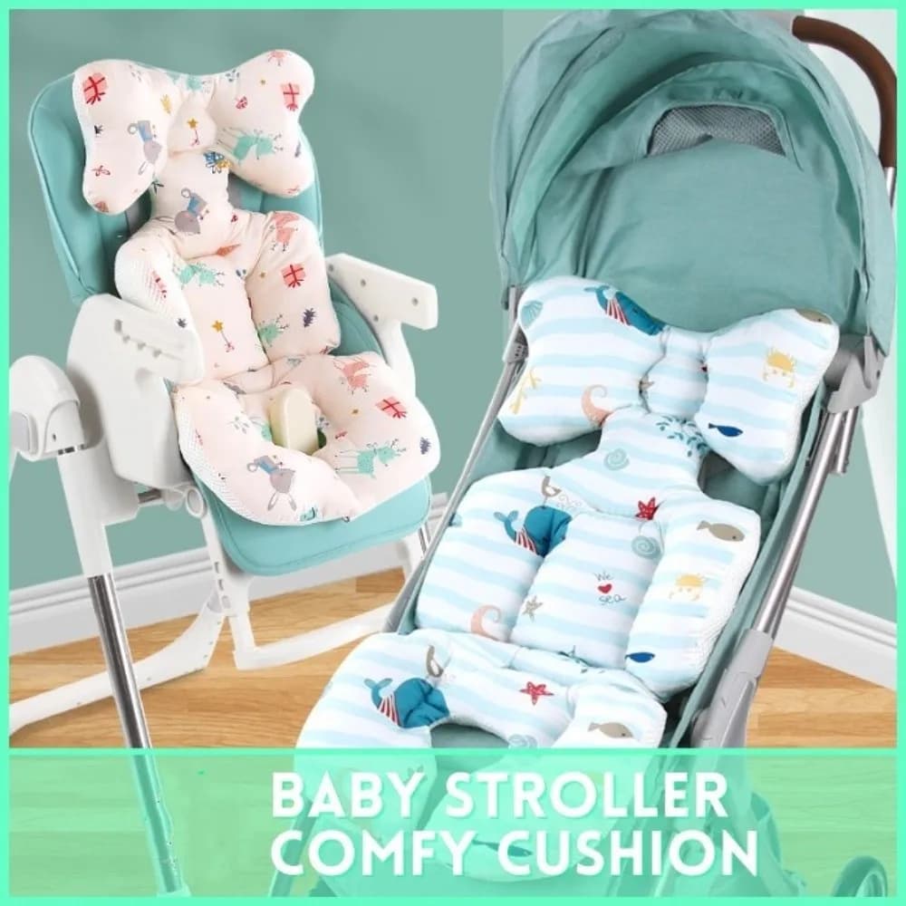 Morbido cuscino per passeggino Comodo cartone animato stampato Tappetino per seggiolino per carrozzina per bambini Seggiolino auto traspirante Sedia da pranzo Tappetino in cotone per bambini