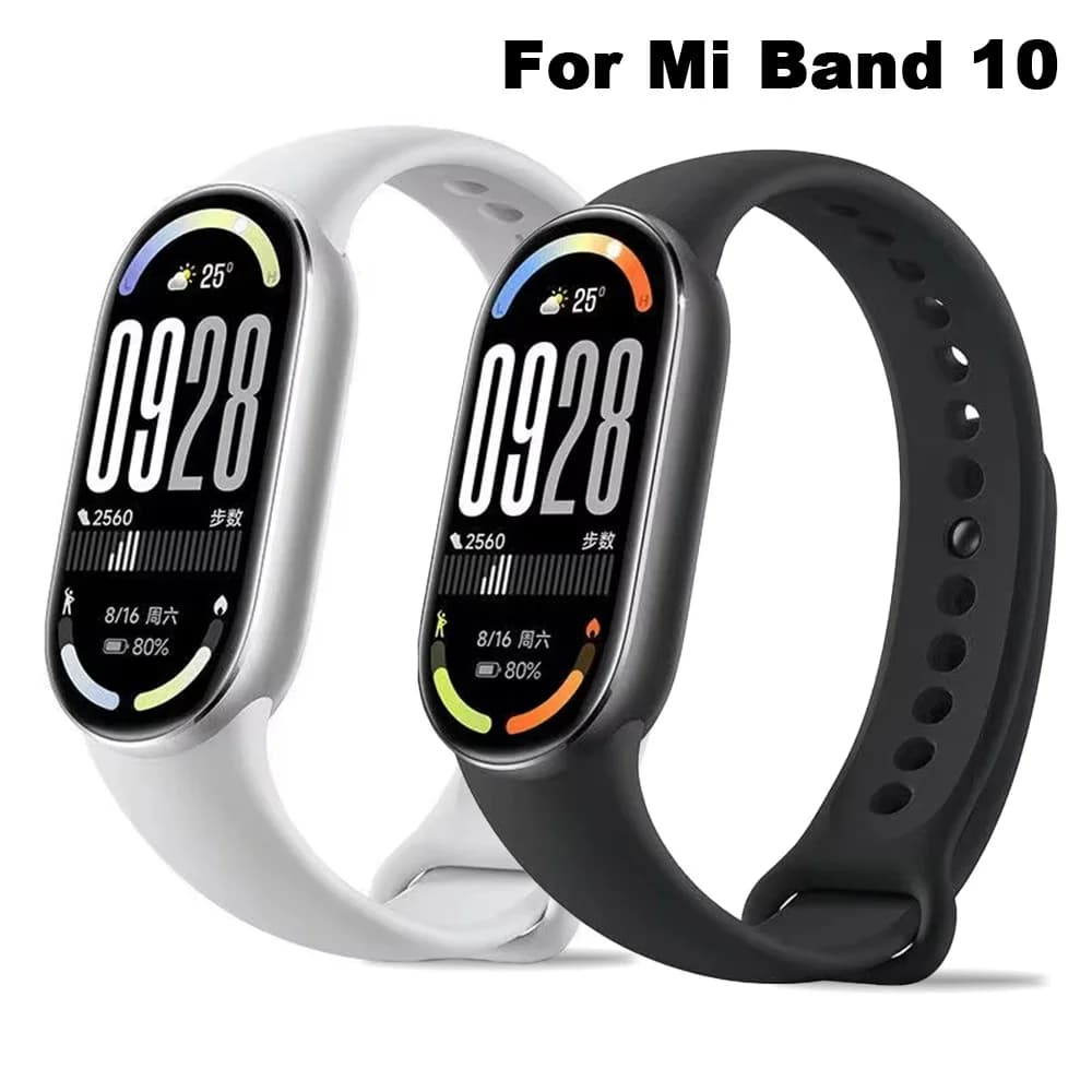 Rubber bracelet for Mi Band 8 Accessories NFC Sport strap SmartWatch silicone pulseira strap Xiaomi MiBand 10/9