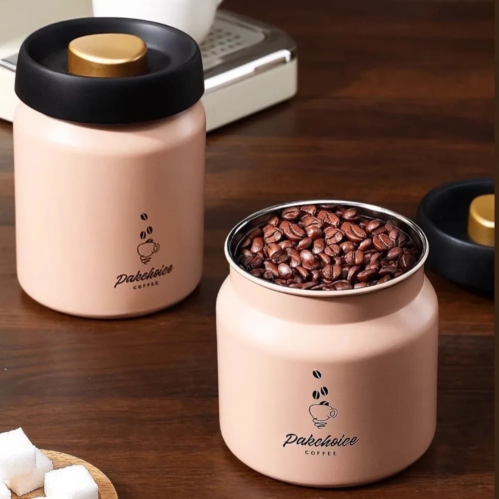Stainless Steel Vacuum Coffee Container Moisture-Proof Keep Fresh Food Storage Jar Rust-proof Thickened Tea Spice Container