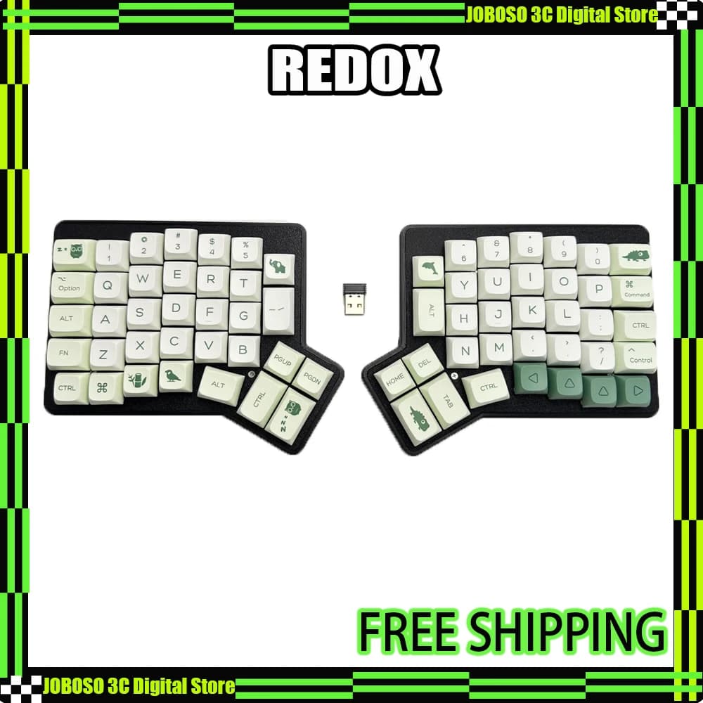 Tastiera Meccanica Ergonomica Wireless Redox Ergodox con Scocca in PLA, Hot-Swap, Supporto VIAL 2.4G, Design Ergonomico a Corno