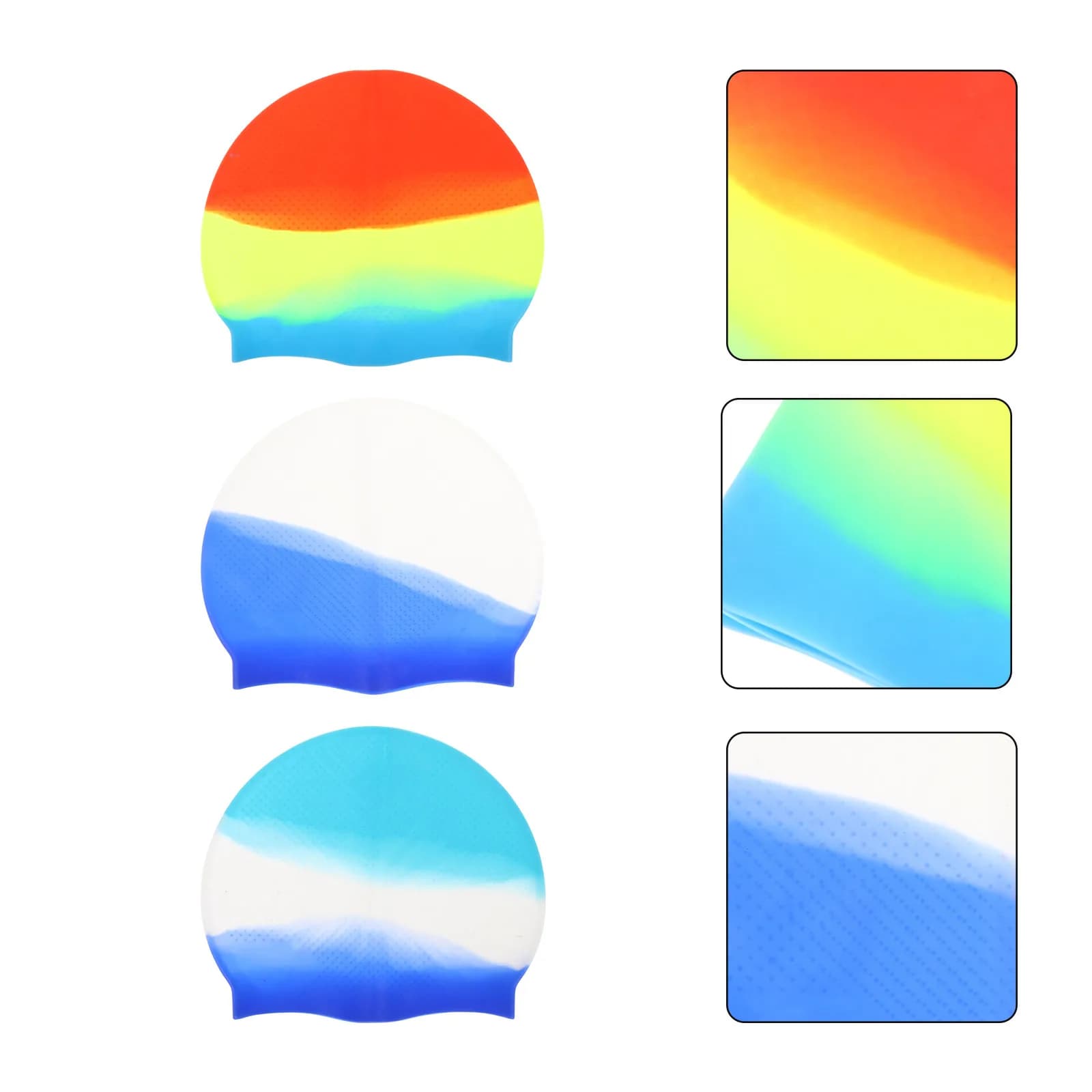 3 pieces of adult silicone swim caps, waterproof, lightweight and comfortable elastic swim caps, unisex sports accessories for swimming