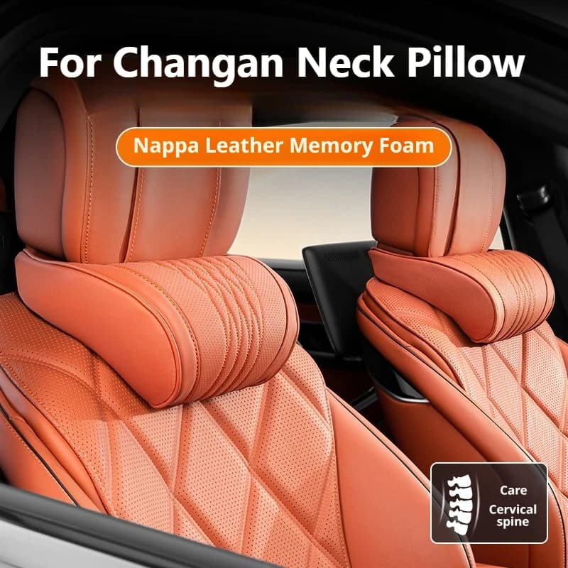 Luxury Memory Foam Nappa Leather Car Lumbar Support For Changan UNI-V UNI-T CS75 PLUS CS55 PLUS CS35 MAX UNI-K Car Waist Pillow