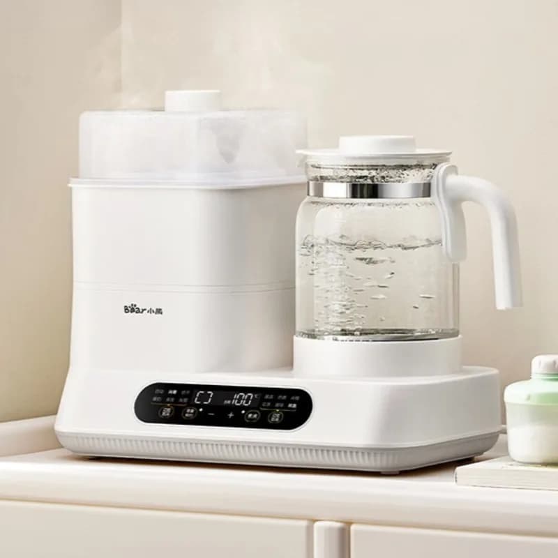 Bear electric kettle, baby bottle warmer, formula maker, sterilizer, and multi-functional baby water heater.