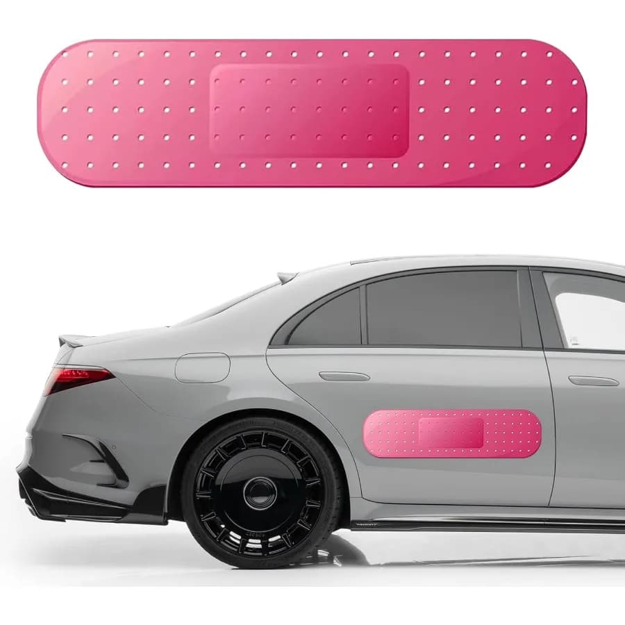 Adesivo per cerotto per auto da 2 pezzi Adesivo per paraurti per auto gigante Decalcomania per benda grande con design automobilistico divertente Adesivi a forma di cerotto per