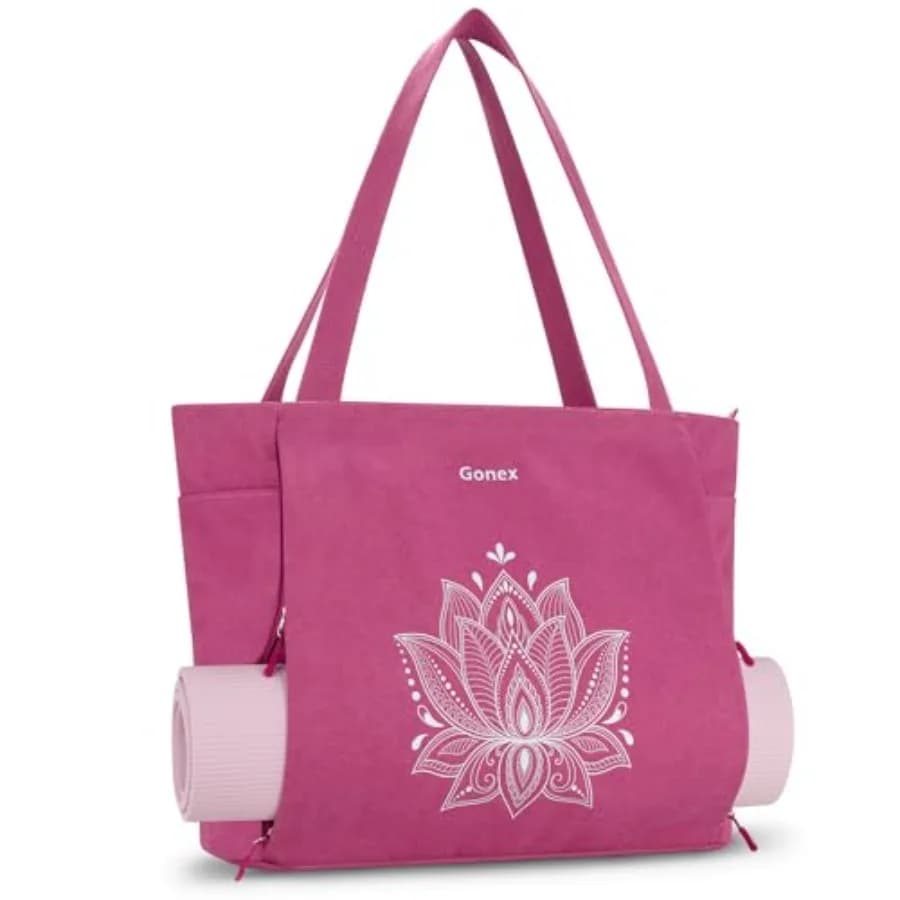 Borsa per Tappetino Yoga Grande con Tasche Multiple per Uomo e Donna, Porta Tappetino in Tela con Cerniera Completa per Pilates, Palestra e Viaggi