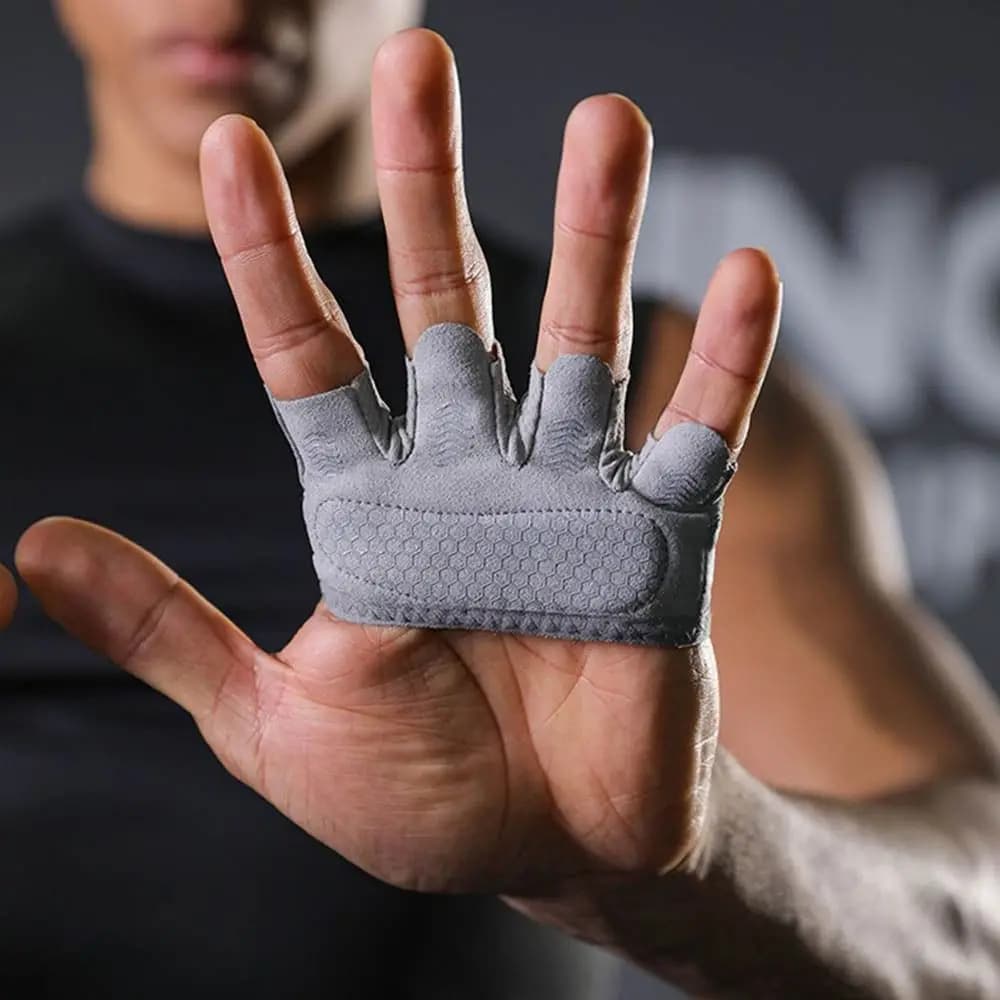 1 pair of half-slip gymnastic finger gloves, breathable, with four fingers, for weight lifting, anti-drop, light
