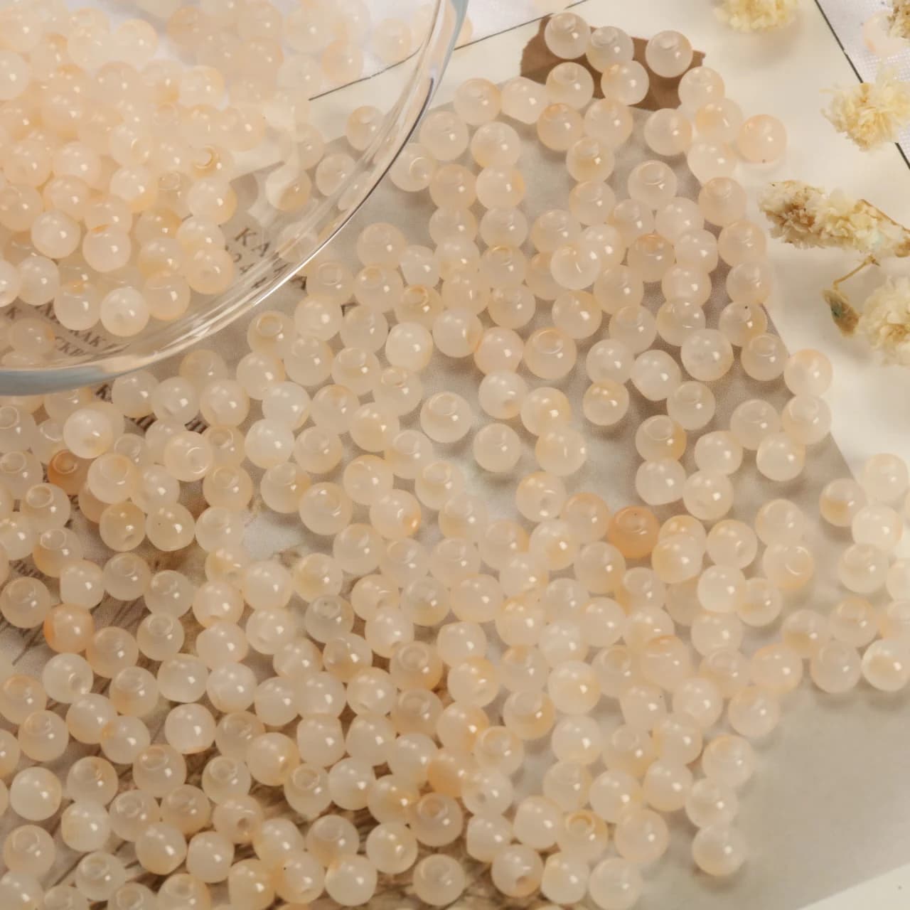 Perline di Vetro Sfumate Arancioni Calde da 4mm per Braccialetti Fai da Te, Collane, Orecchini, Perline Rotonde Distanziatrici Sciolte, Accessori per la Creazione di Gioielli