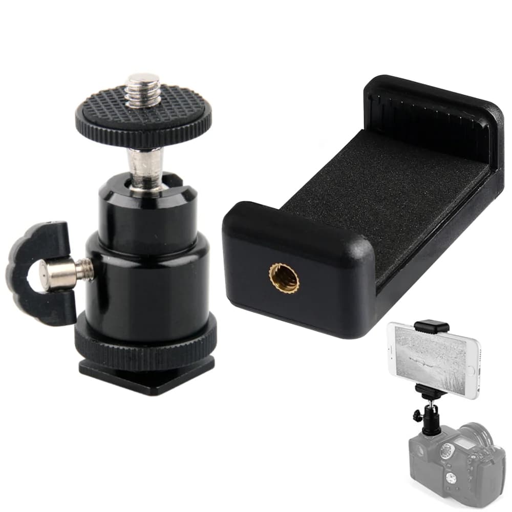 Staffa universale per supporto per telefono cellulare con clip per slitta calda con supporto monopiede per treppiede a vite 1/4 per fotocamera reflex