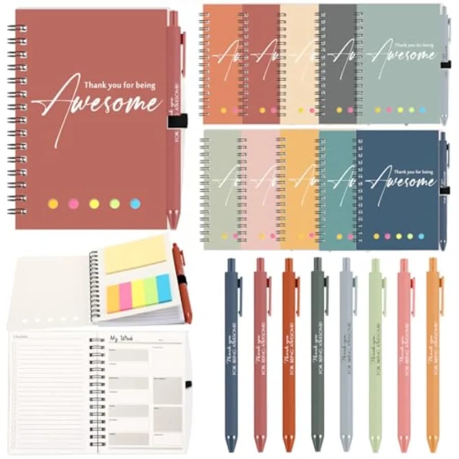 Sets Employee Appreciation Gift Bulk for Nurse Teacher Thank You Being Awesome Weekly Planner Notebook Pen Sticky for Teacher N