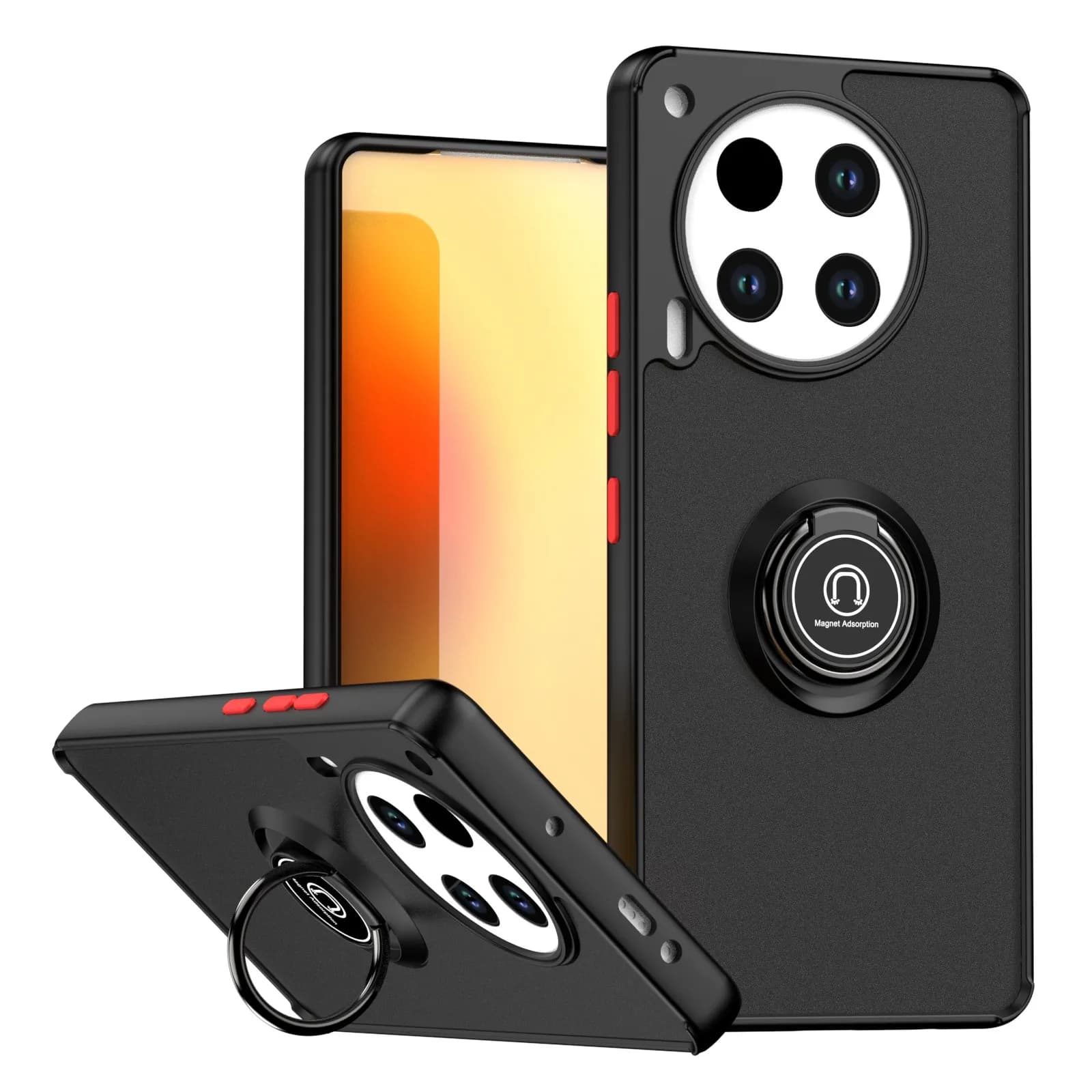 Custodia per Tecno Camon 30 4G Camon 30 Pro 5G, Cover Protettiva Antiurto con Anello Magnetico e Supporto Integrato