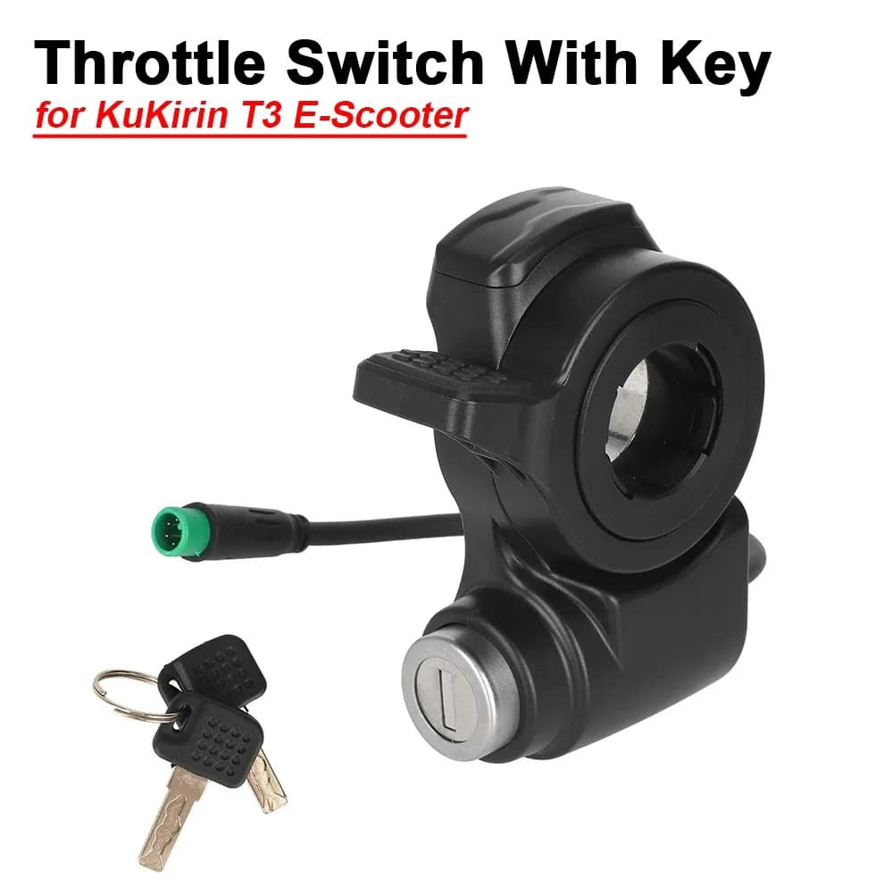5-Pin Thumb Throttle Ignition Lock with Key Replacement Part for KuKirin T3 Electric Scooters
