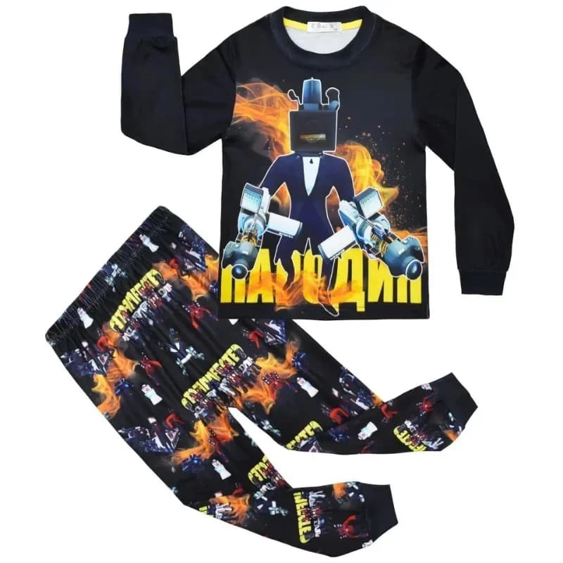 Manga Anime 2026 New Game Cameraman Skibidi T-Toilet Titan TV Speaker Man Funny Pajamas s Tops Pants 2pcs Sets Jacket Clothes