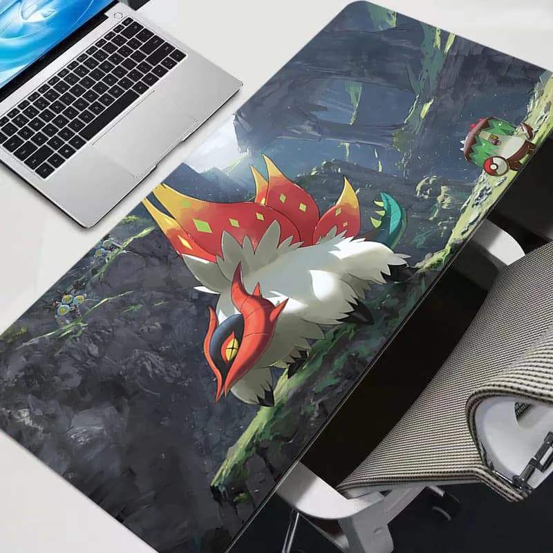 Tappetino per mouse grande Pokemon Pikachu, tappetino per tastiera da gioco resistente per laptop e PC, tappetino per mouse XXL con bordo in gomma bianca con nappe