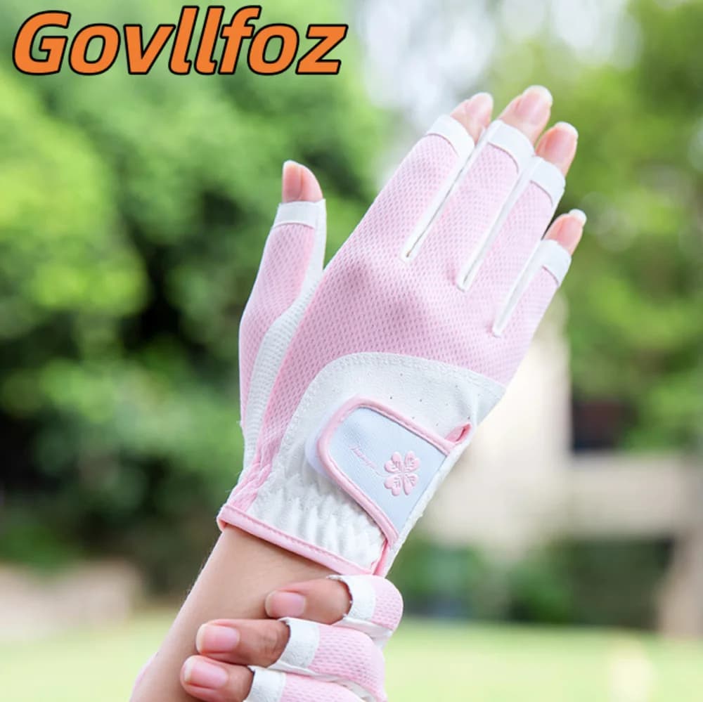 Guanti da Golf Estivi Antiscivolo e Traspiranti per Donne, con Design a Dita Esposte e Funzione Touch Screen, per Sport all'Aperto