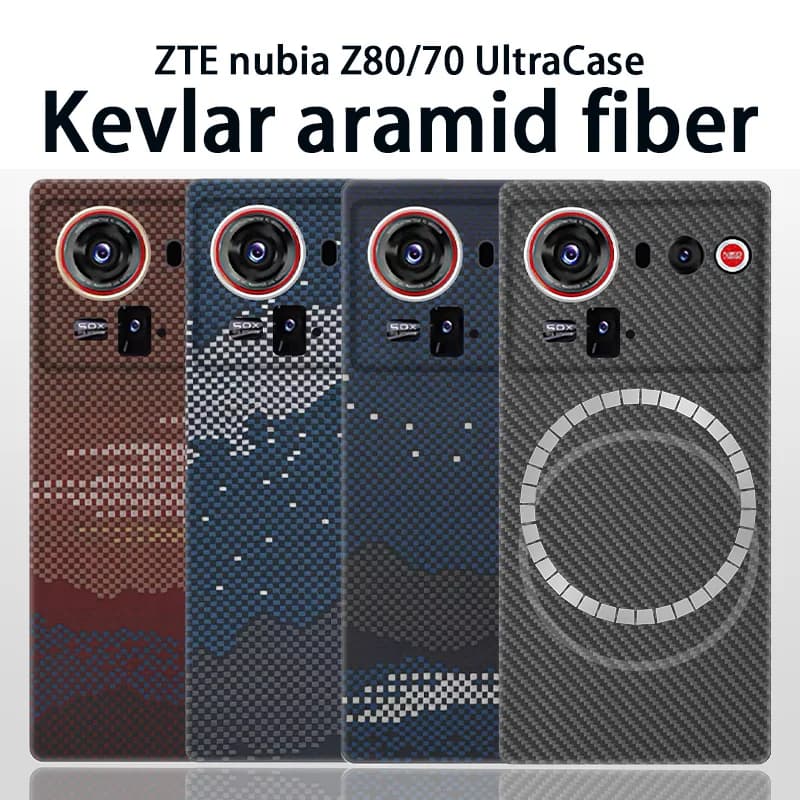 Copertura d'aria in vera fibra di carbonio pura per ZTE Nubia Z80Ultra Custodia leggera in fibra aramidica ultra sottile compatibile con MagSafe