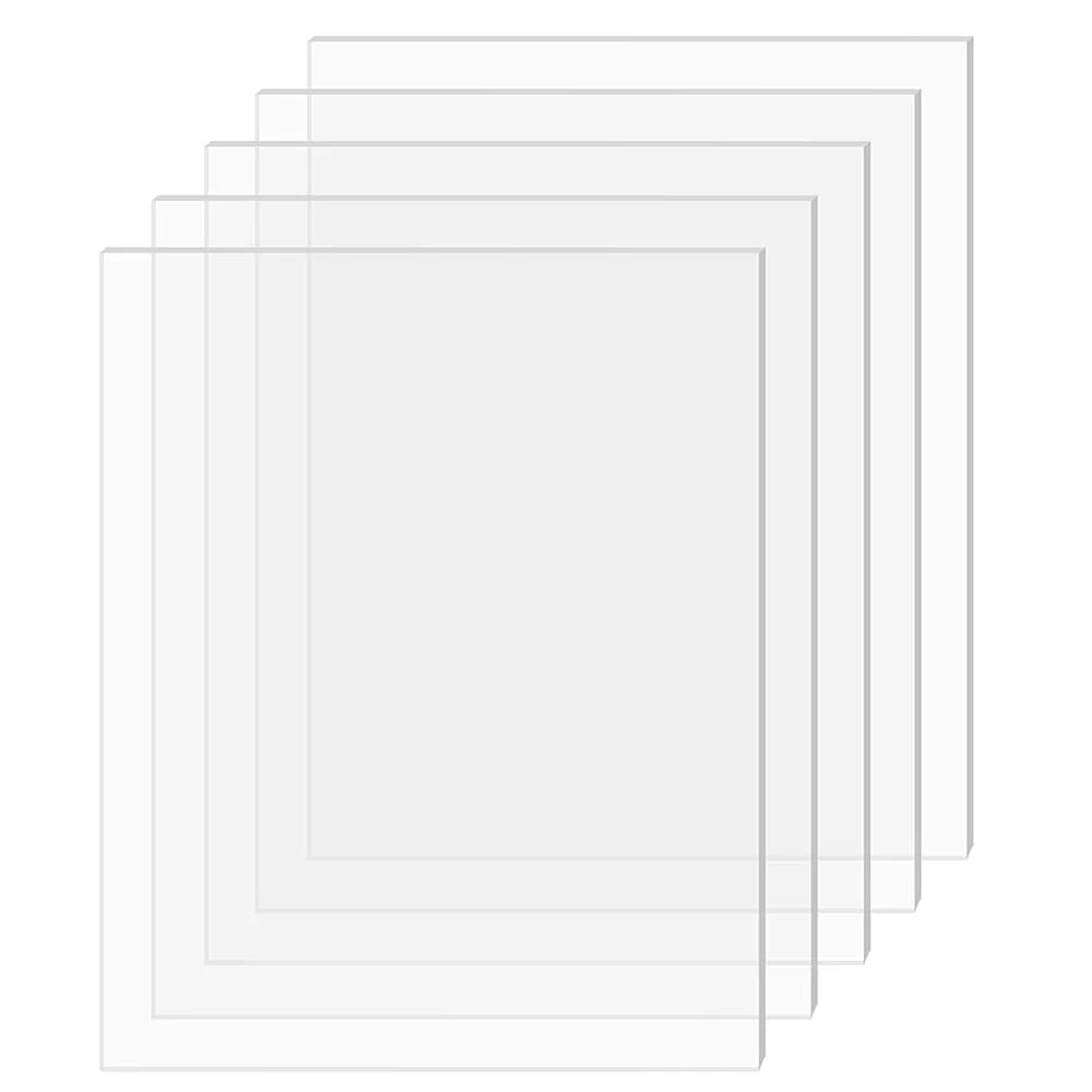 5pcs Blank Clear Acrylic Sheet Transparent plexiglass Plate Picture Frame Project Display Painting 2mm Thickness