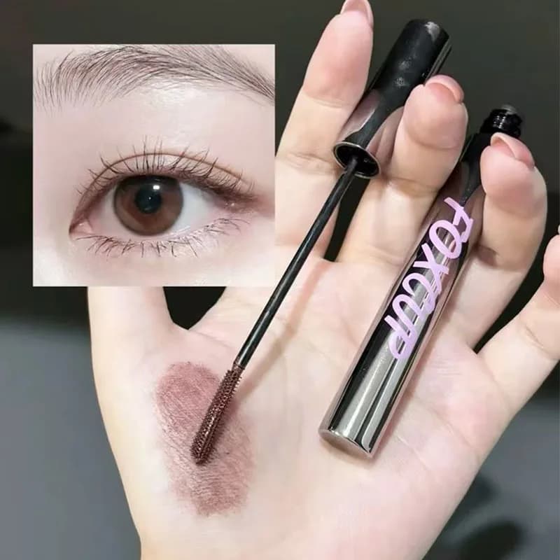 FOXCUP 3D Mascara Curling Black Brown Waterproof Natural Anti-sweet Anti-sweezers Makeup for Extension Eyelashes