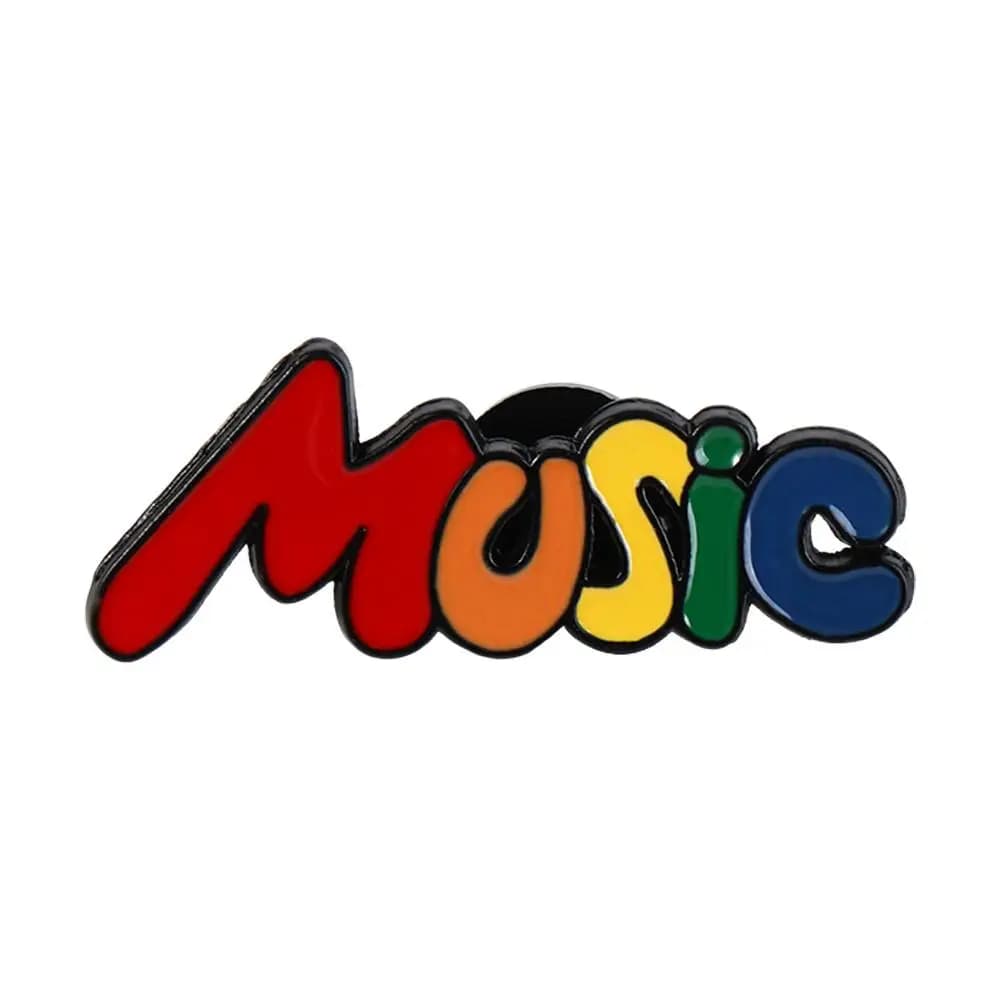 Spilla in smalto con nota musicale e strumento musicale, in lega, a forma di ukulele, graziosa, vintage, a forma di chitarra arcobaleno, regalo