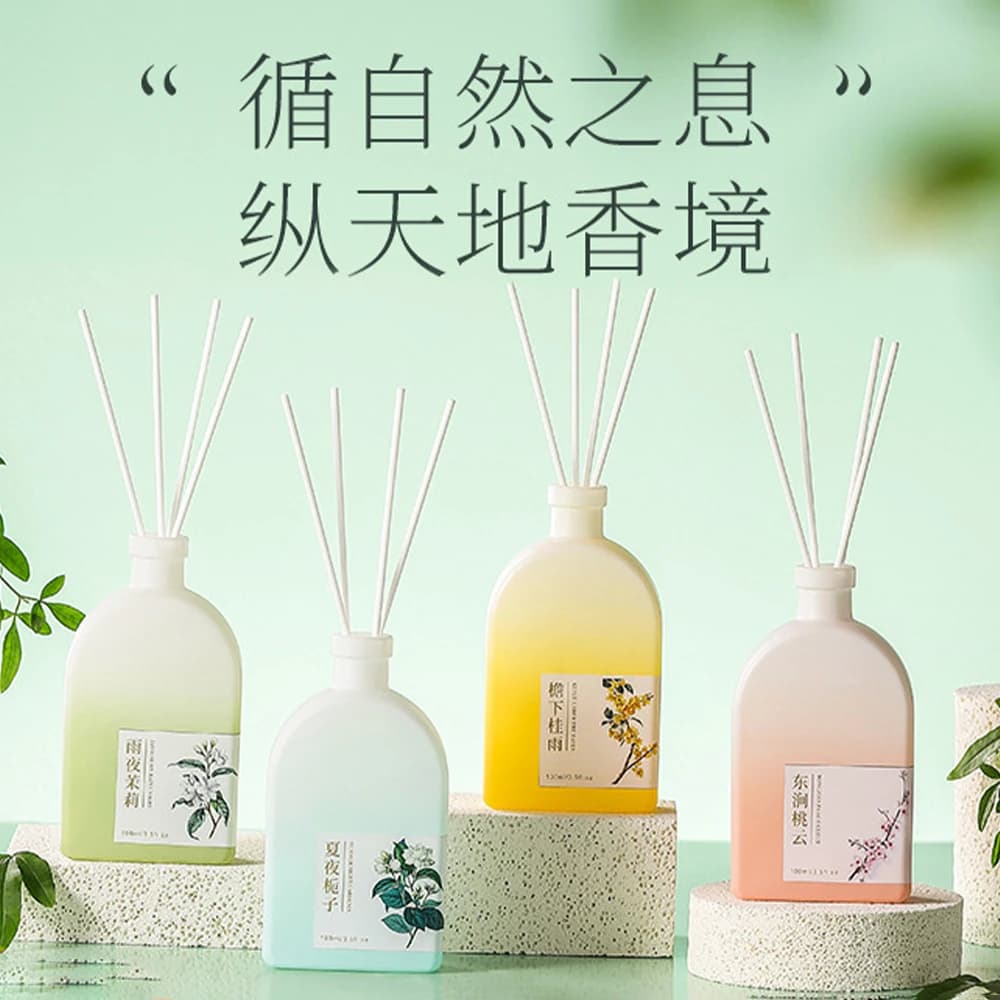 100ml Reed Diffuser Oil Set Gardenia Jasmine Long Lasting Flameless Aromatherapy Oil Home Room Fragrance Decor Air Freshener