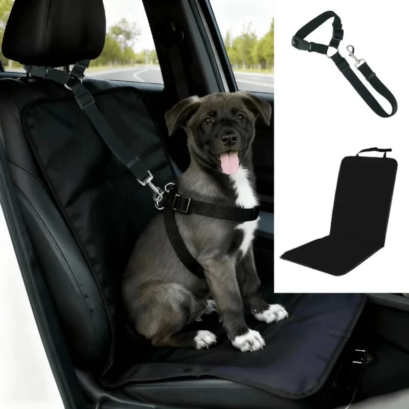 Imbracatura di sicurezza per animali domestici in auto, guinzaglio regolabile con fibbia per cani e gatti, coprisedile auto