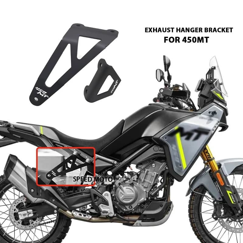 Staffa per gancio di scarico per moto Supporto per copertura pedana posteriore per CFMOTO 450MT IBEX 450 MT 2024 2025 Supporto per piastra poggiapiedi
