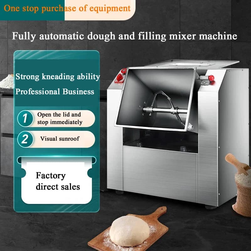 Impastatrice elettrica 220v Impastatrice 10/12kg Impastatrici per farina Alimenti commerciali Spin Mixer Pasta in acciaio inossidabile Mescolando Fare il pane