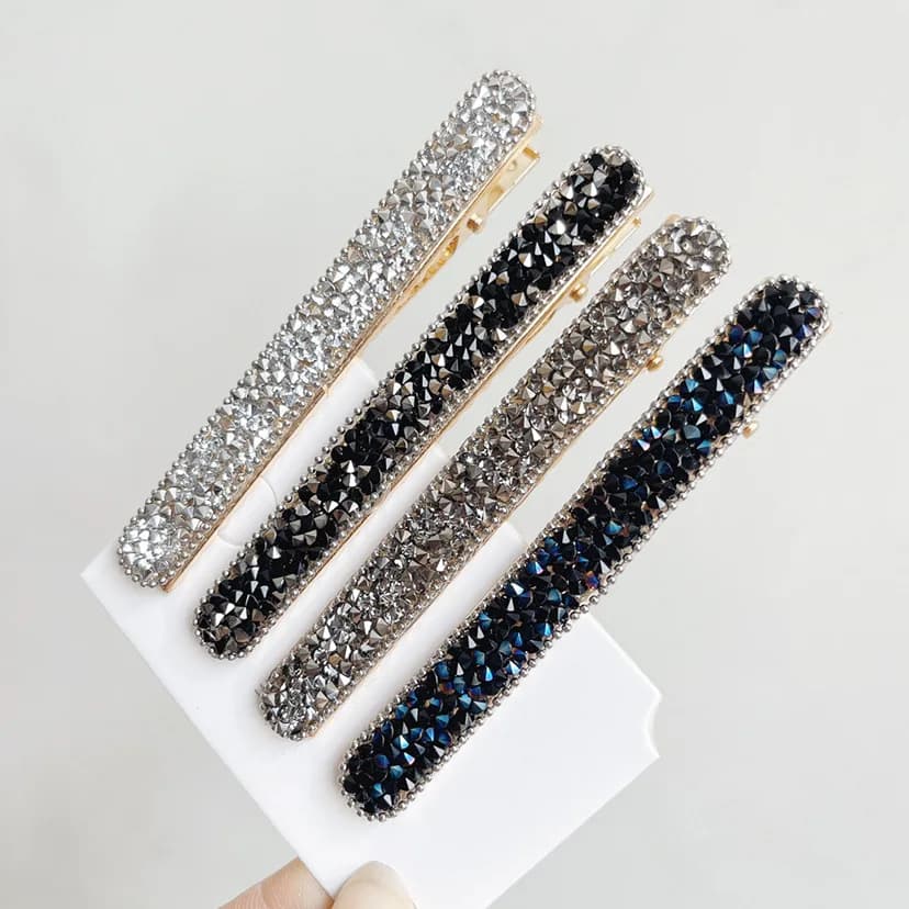 Fermagli per Capelli Lunghi e Semplici con Strass, Regalo per Donne e Ragazze, Accessori per Capelli, Ornamenti per la Testa