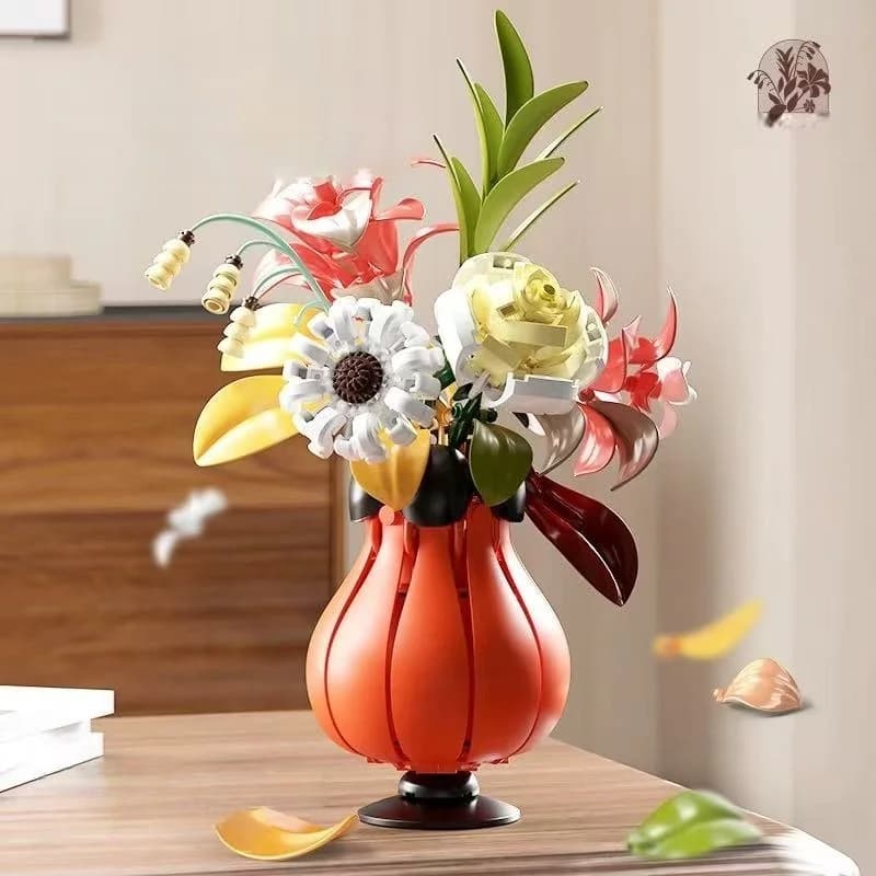 Set di composizioni floreali - Bonsai di fiori artificiali come centrotavola e decorazione per la casa - Regalo per la Festa della Mamma, la Festa degli Insegnanti, San Valentino, Anniversario, Compleanno