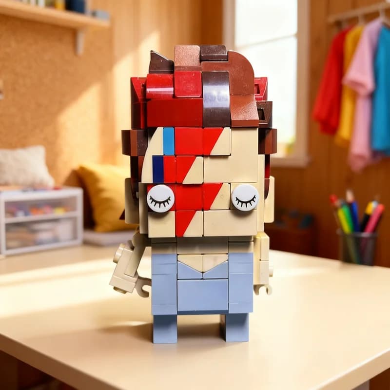 Set di Costruzioni MOC David Bowie Brickheadz da 219 Pezzi, Regalo di Natale, Giocattolo Creativo Fai-da-Te per Bambini