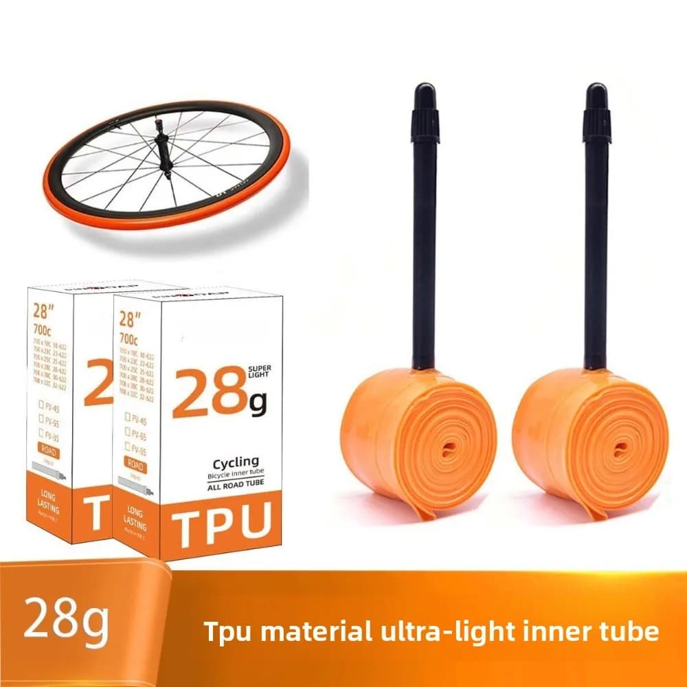 Camera d'aria in TPU ultraleggera da 28g con valvola Presta per bici da corsa, accessorio portatile e di facile sostituzione, spedizione internazionale