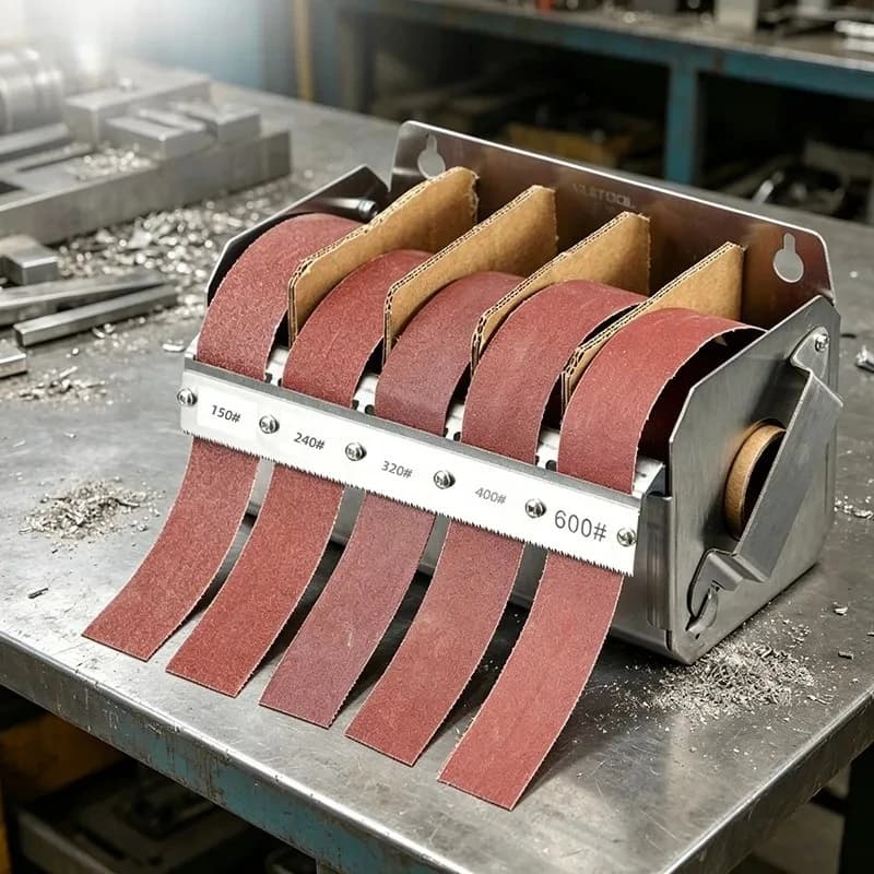 Stainless Steel Sandpaper Box 25mm x 6m Five Axis Pullable Grinding Tool Accessories for Woodworking Metal DIY