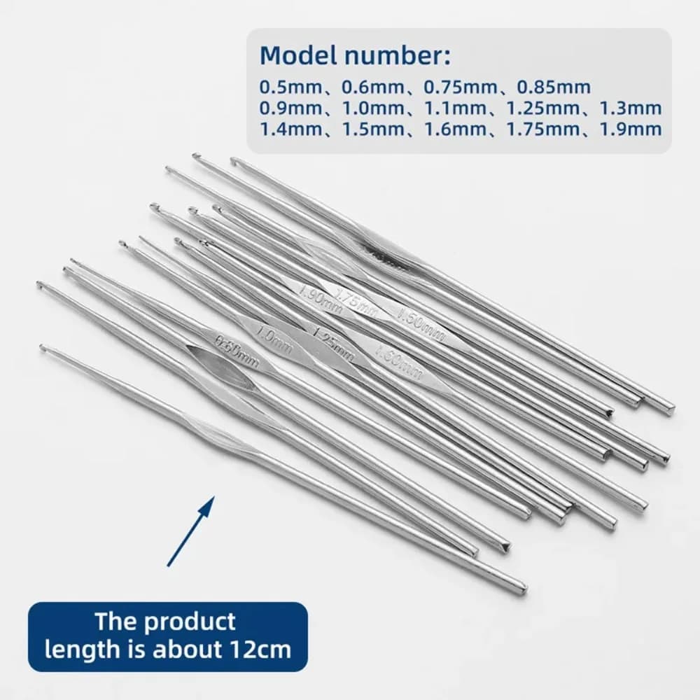Dimensioni 0,5 mm-1,9 mm Ganci per uncinetto a testa singola in metallo Tessuto in filato Testa artigianale in pizzo Lana Hai bisogno di uncinetto per lavorare a maglia e accessori