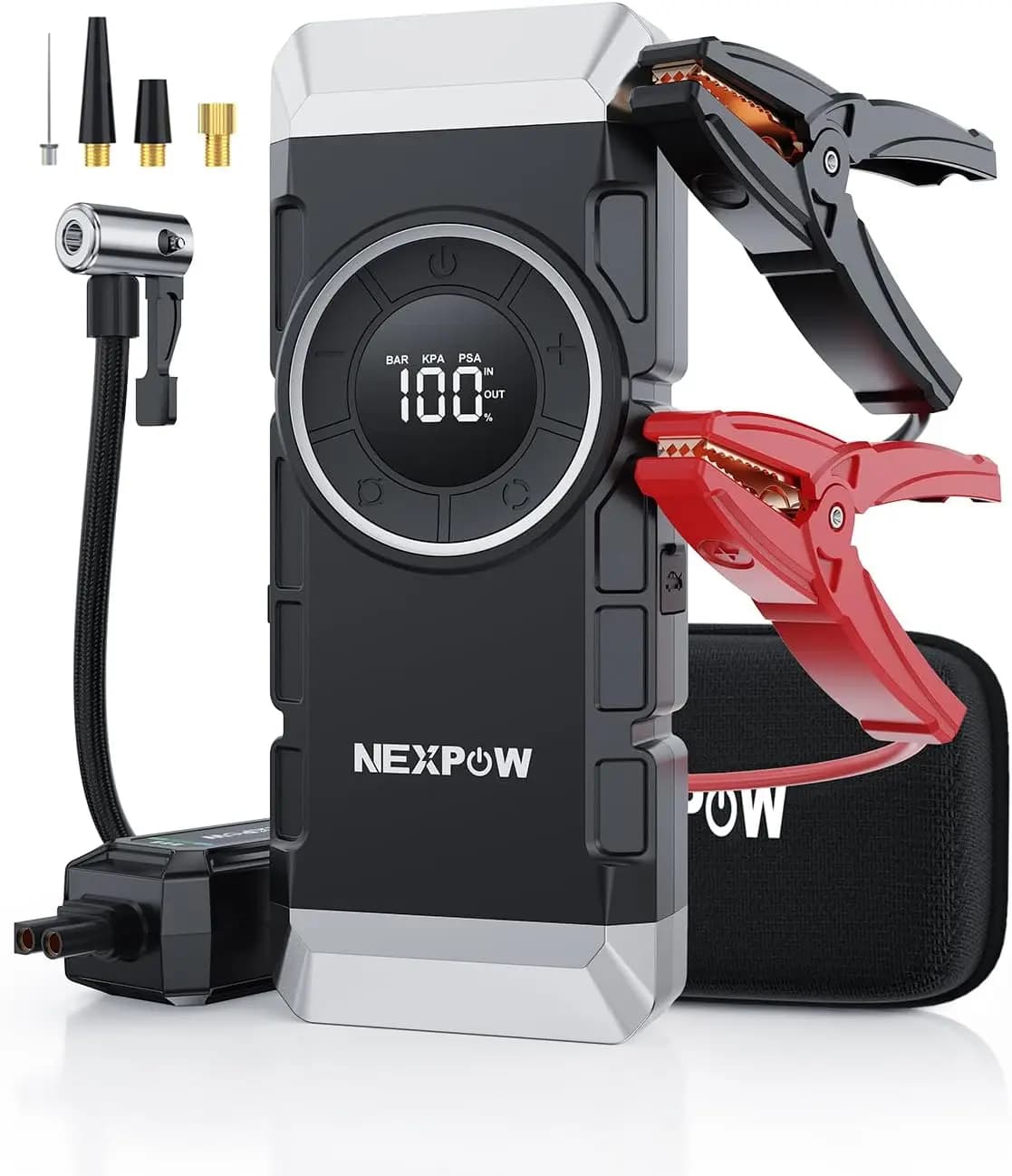 Avviatore di emergenza per batteria per auto 3000A, 12V 150PSI con compressore d'aria, ricarica rapida PD18W, avvio della forza