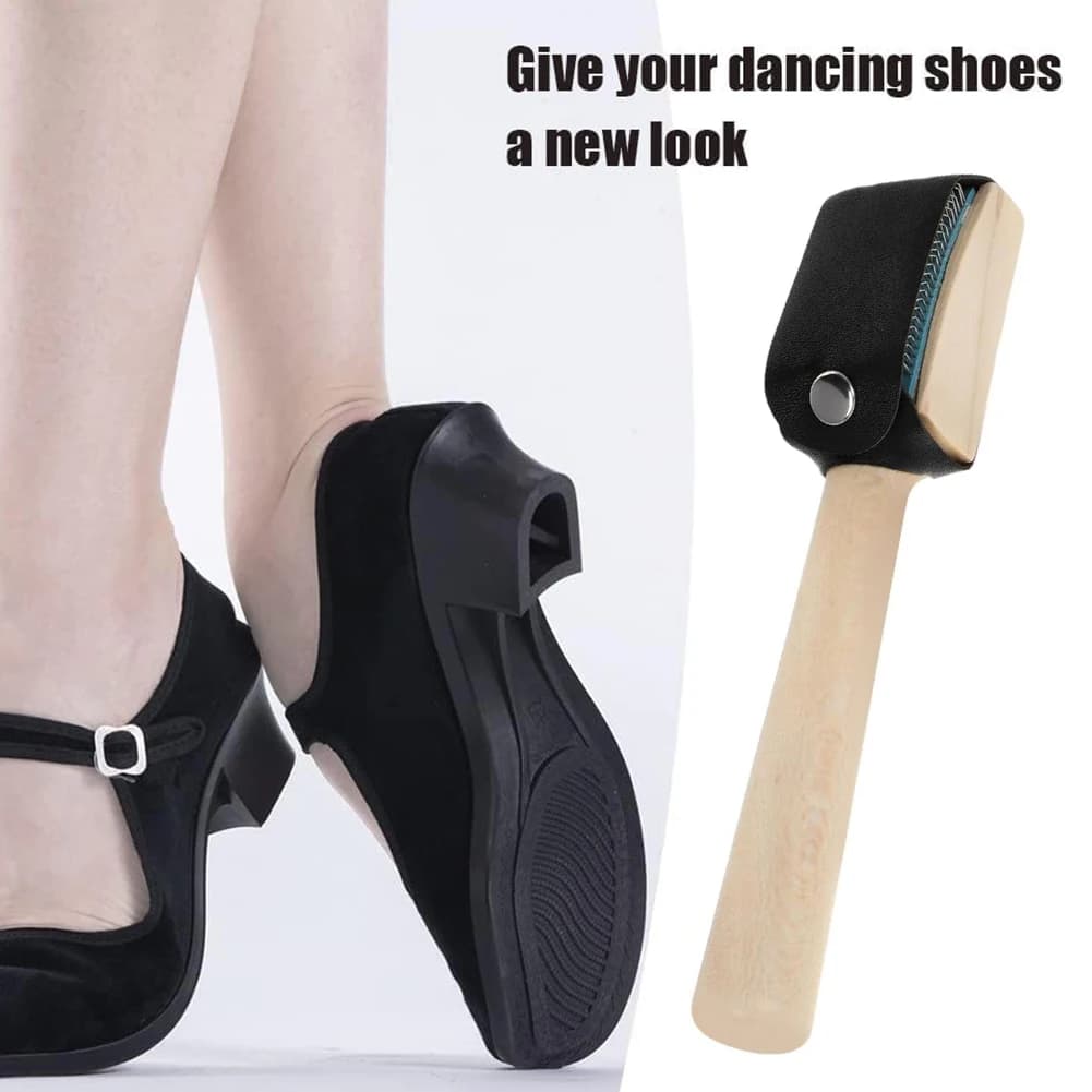 Spazzole in legno con suola in camoscio per la pulizia di scarpe da ballo e scarpe in generale, strumenti per la cura delle calzature