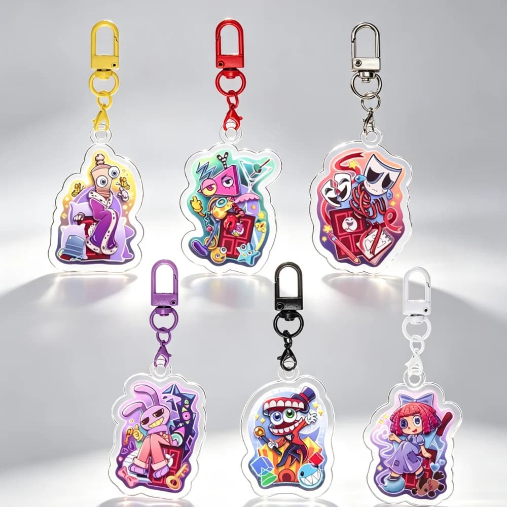 for TADC Anime Peripheral Gangle Jax Kinger Zooble Caine Pomni Acrylic Keychain Exquisite Festival Gift Backpack Accessories