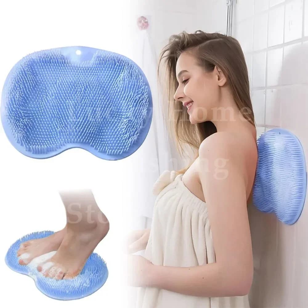 Spugna Esfoliante per il Corpo, Massaggiatore per Schiena e Piedi, Rimozione Pelle Morta, in Silicone con Ventose
