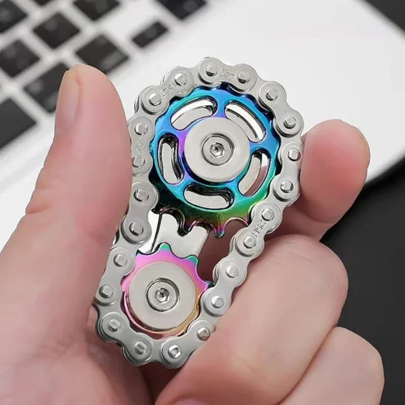 Catena dentata in metallo Fidget Roller EDC Giocattolo antistress Rotante Spinner a mano Sollievo dall'ansia Collegamento Volano Giroscopio per bambini adulti