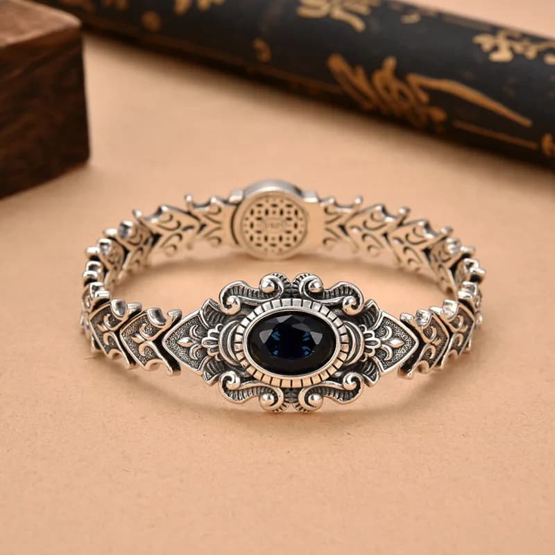 Nuovo Bracciale in Argento Sterling S925 Stile Europeo e Americano, Gioiello Versatile di Alta Gamma per Uomo