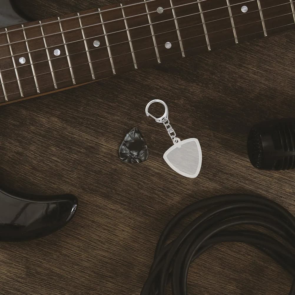 Set di 1 custodia trasparente per plettri da chitarra, portachiavi portatile, scatola portaoggetti per chitarristi di chitarra acustica ed elettrica