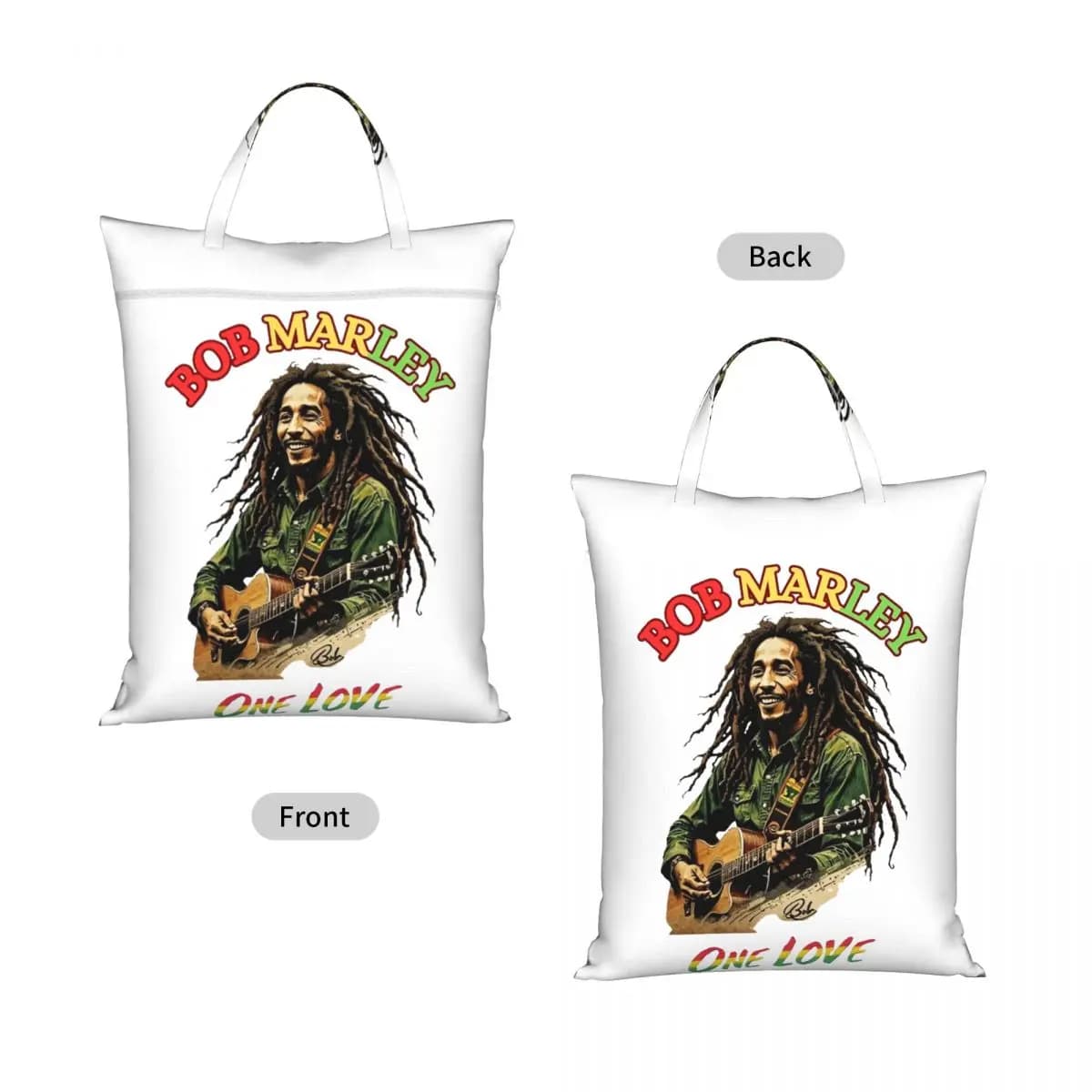 Bob Marley Reggae Travel Laundry Bag Waterproof Reusable Dirty Clothes Pouch Gym Yoga Camping Washing Basket