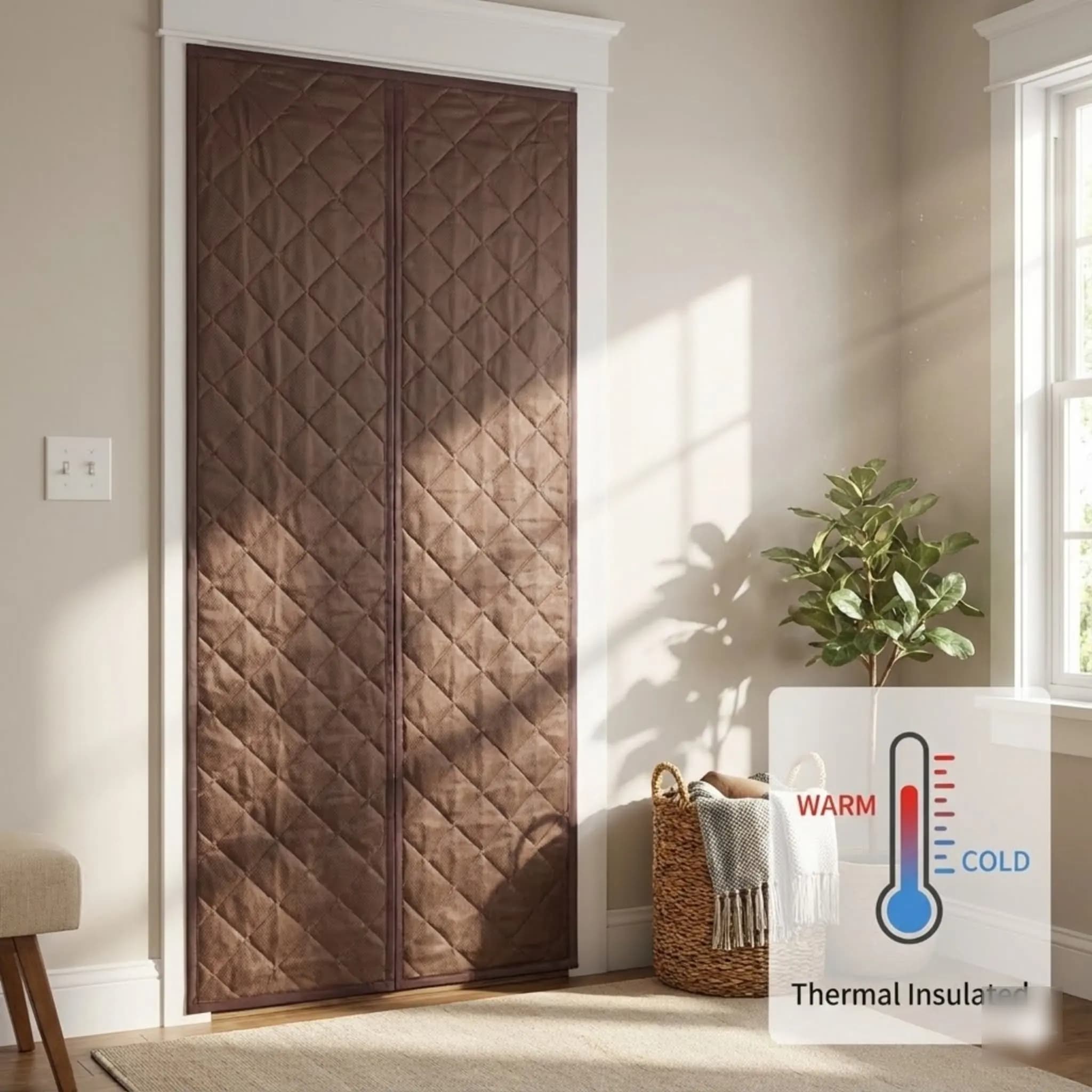 Magnetic Door Tent with Thermal Insulation for Winter Summer Door Screen for Free Hand Waterproof Energy Saving Privacy