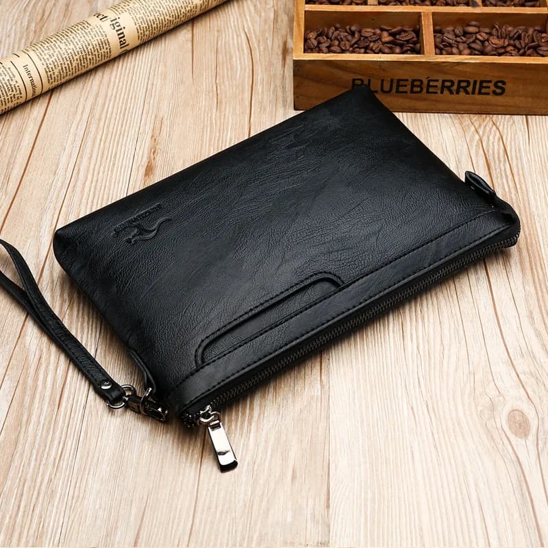 Business Clutch Bag High Quality PU Envelope Bags Fashion Brand Design Handbags Casual Travel Men's Wallet Cell Phone Pocket