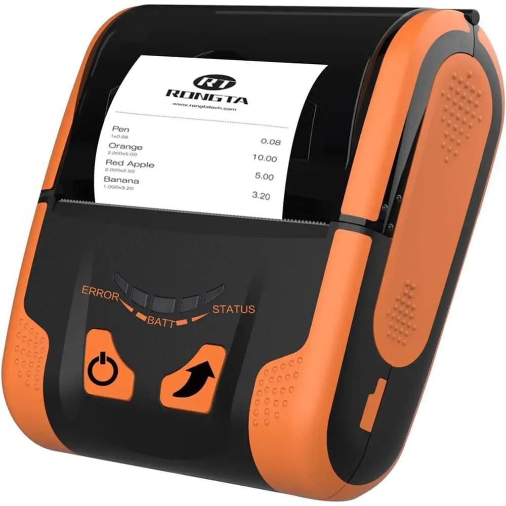 Stampante POS Portatile da 80mm con Bluetooth e USB per Ricevute Mobili, Compatibile con Android, iPad, Computer e Tablet