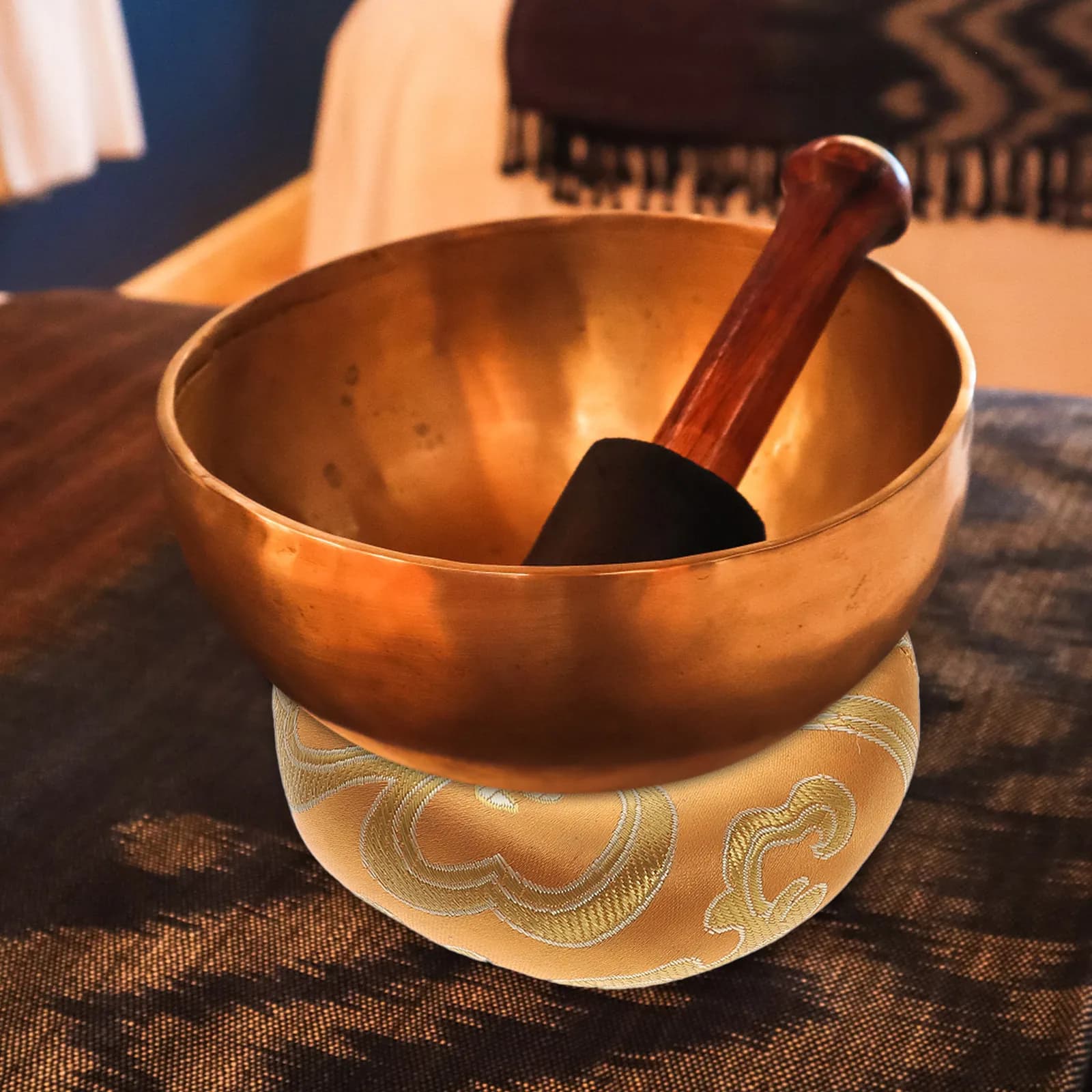 2Pcs Elegant Buddhist Bowl Pads for Singing Bowls Sound Bowl Cushions Meditation Accessories Meaningful Spiritual Gift Eco