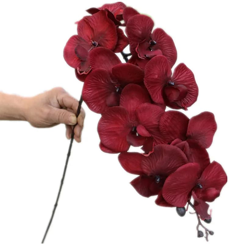 10 pieces of artificial butterfly orchids, branch of flowers, plant Phalaenopsis in 9 heads silk