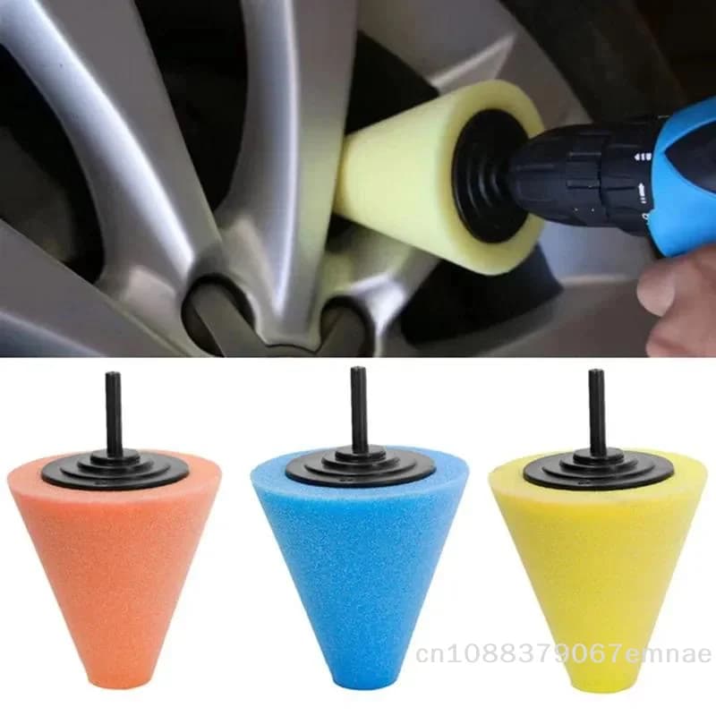 [ZYAS]【xxx】3 Pezzi Spugne Lucidanti a Cono, Sfere e Tamponi per Lucidatura e Ceratura Auto