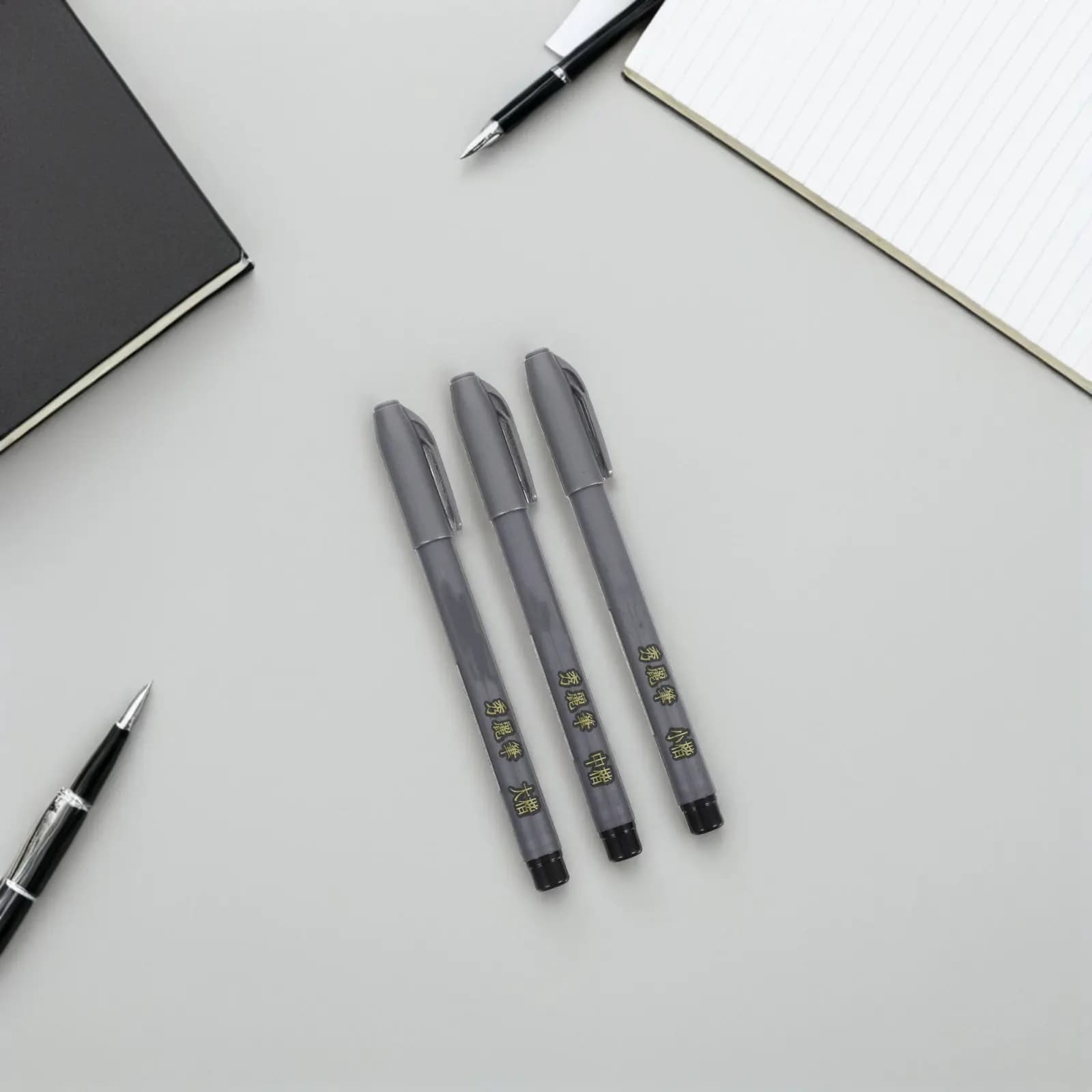6Pcs Chinese Calligraphy Brushes Fountain Pen Soft Tip Ink Brush Pens Black Ink Smooth Writing for Calligraphy Painting Artistic